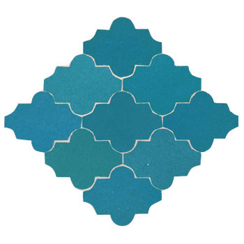 Mosaic House Moroccan tile Tribeca C 23 Turquoise  solid zellige, mosaic, zellij, field, pattern, glaze arabesques, classic 